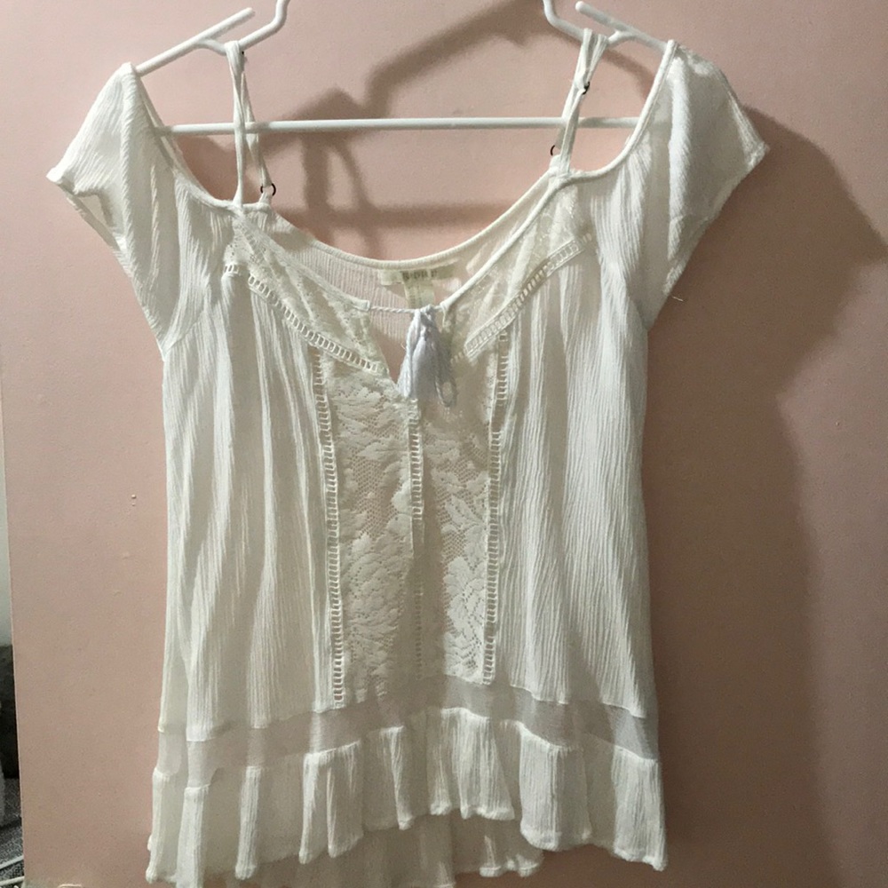 Forever21 Cream Crotchet Top